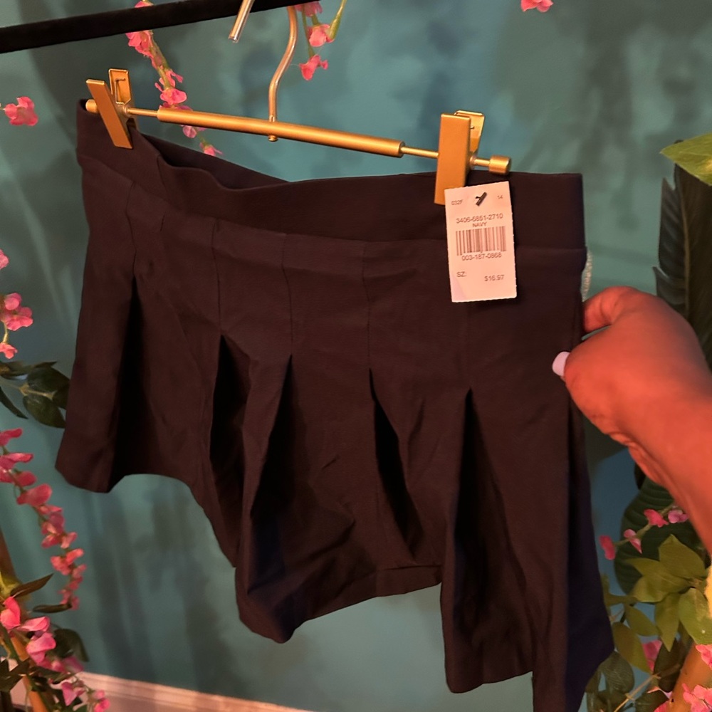 Navy tennis skirt with built in shorts